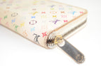 Louis Vuitton Zippy Wallet Monogram Multicolore Blanc Canvas