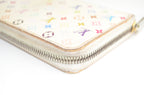 Louis Vuitton Zippy Wallet Monogram Multicolore Blanc Canvas