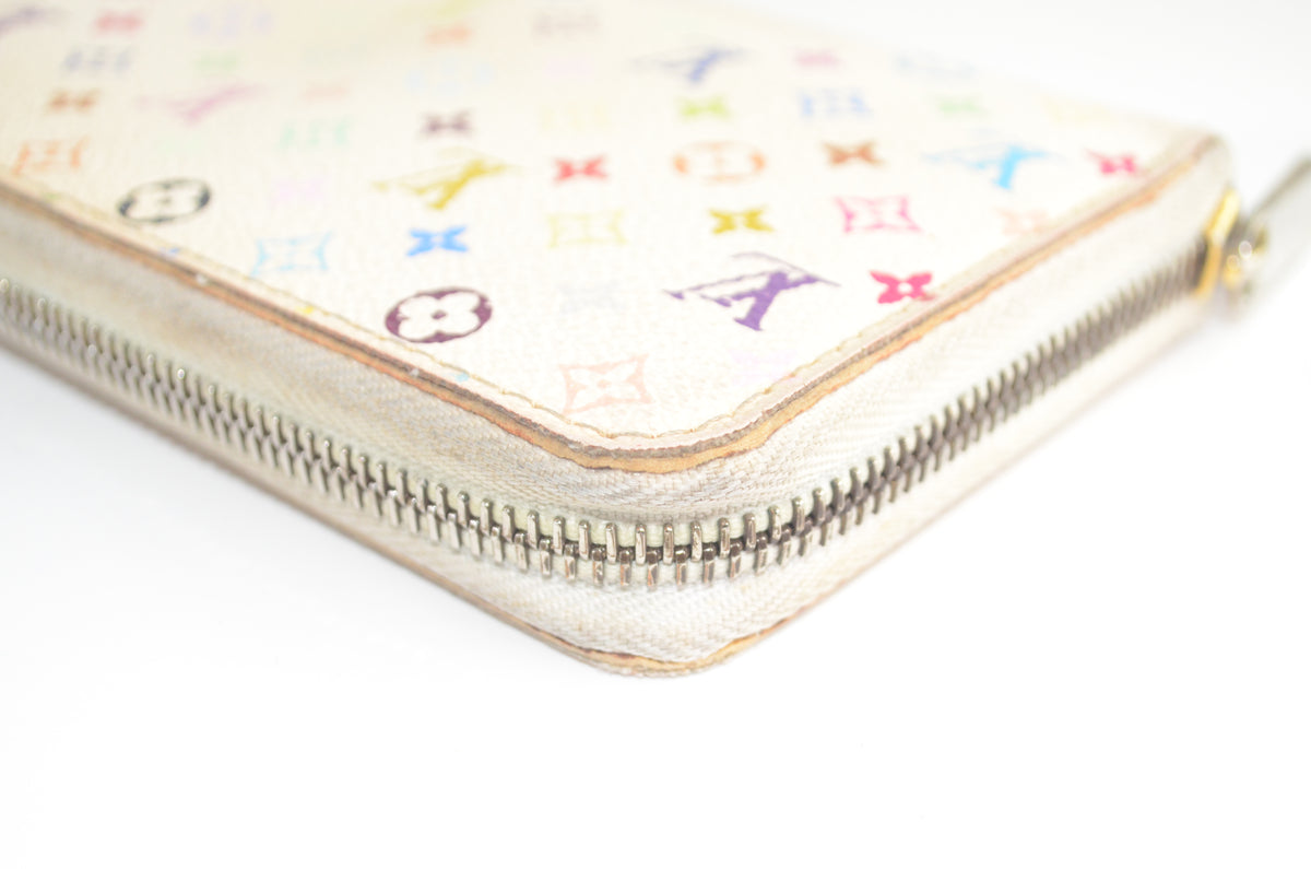 Louis Vuitton Zippy Wallet Monogram Multicolore Blanc Canvas