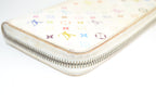 Louis Vuitton Zippy Wallet Monogram Multicolore Blanc Canvas