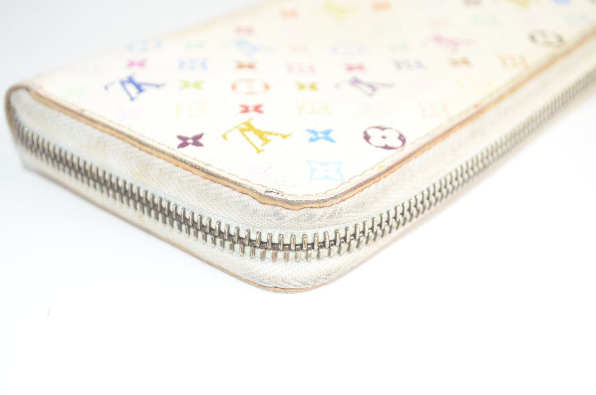 Louis Vuitton Zippy Wallet Monogram Multicolore Blanc Canvas
