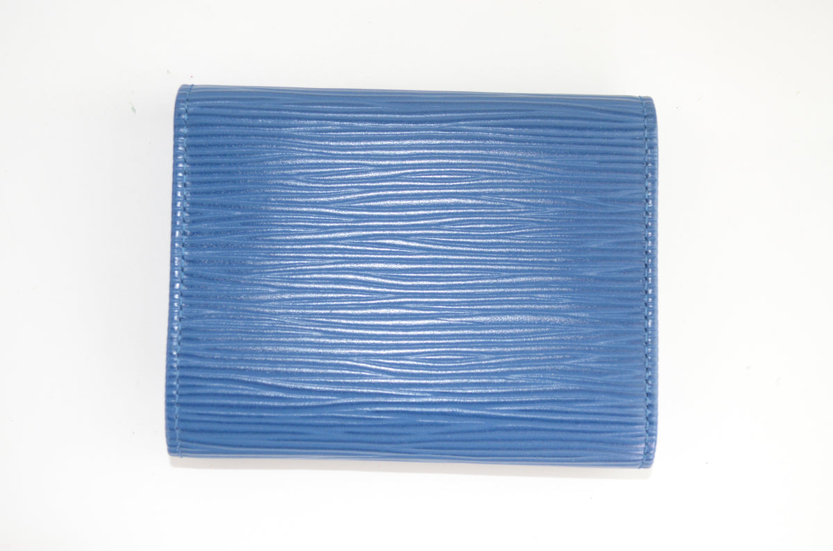 Louis Vuitton Porte-Monnaie Billets Cartes Credit Epi Leder Toledo Blau