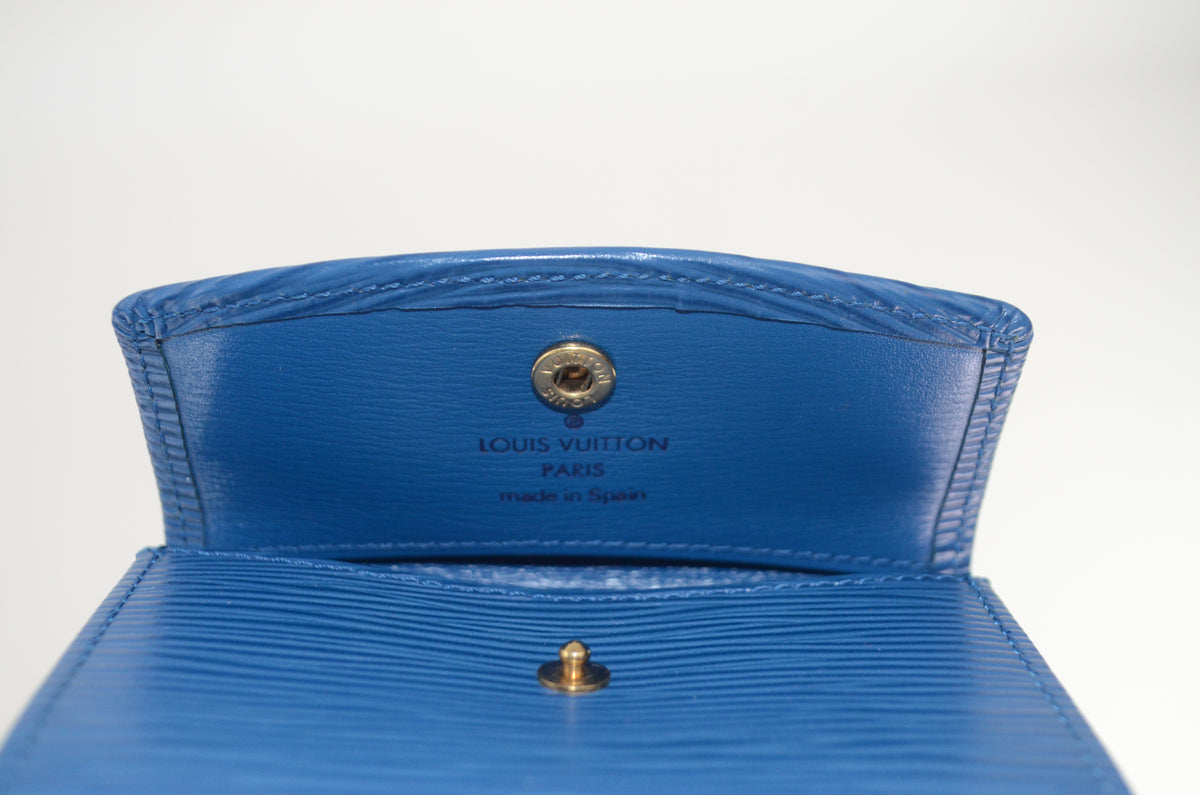 Louis Vuitton Porte-Monnaie Billets Cartes Credit Epi Leder Toledo Blau