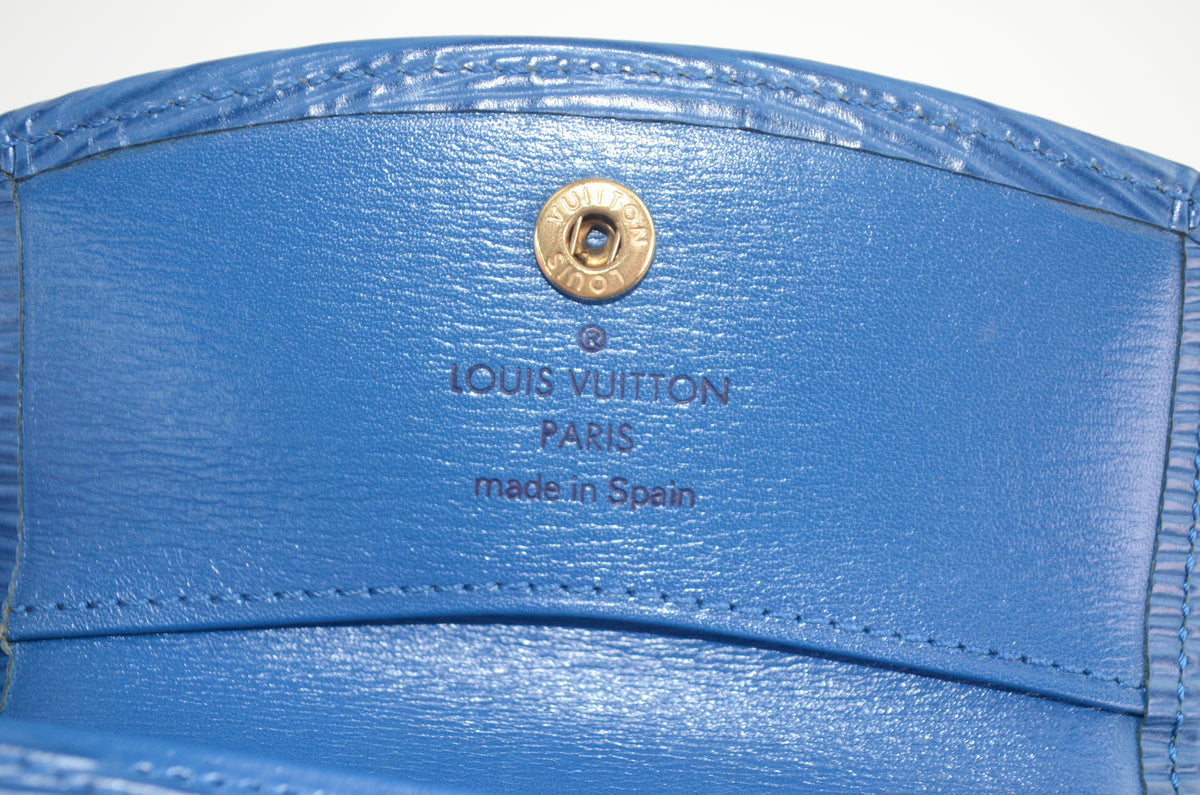 Louis Vuitton Porte-Monnaie Billets Cartes Credit Epi Leder Toledo Blau