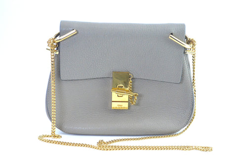 Chloé Drew Schultertasche Leder Grau Motty Grey