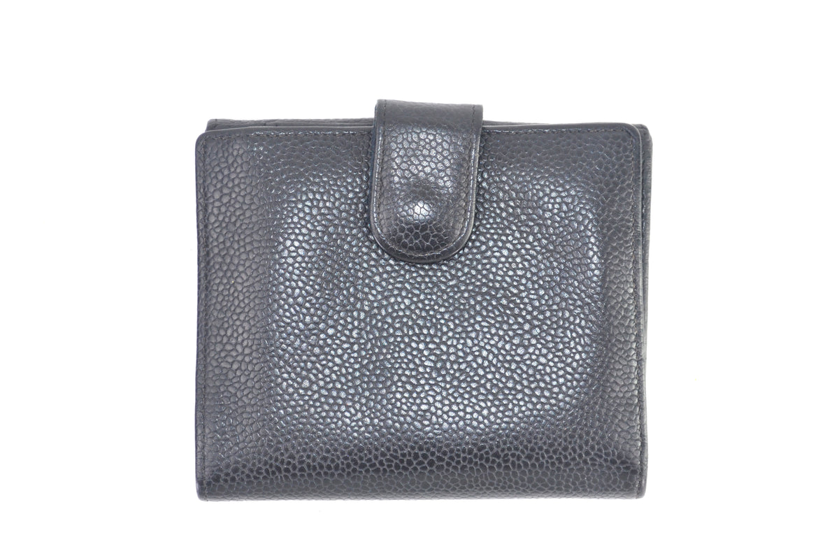 Chanel Caviar CC Flap Coin Purse Schwarz