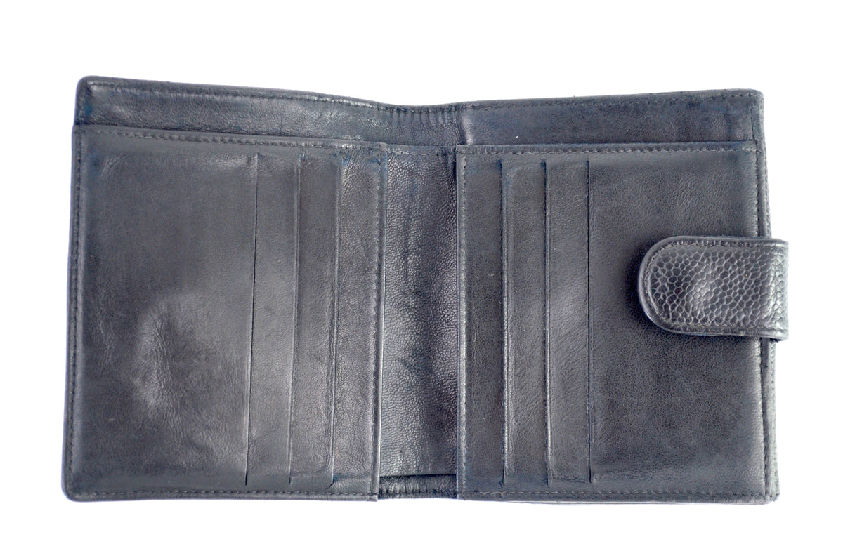Chanel Caviar CC Flap Coin Purse Schwarz