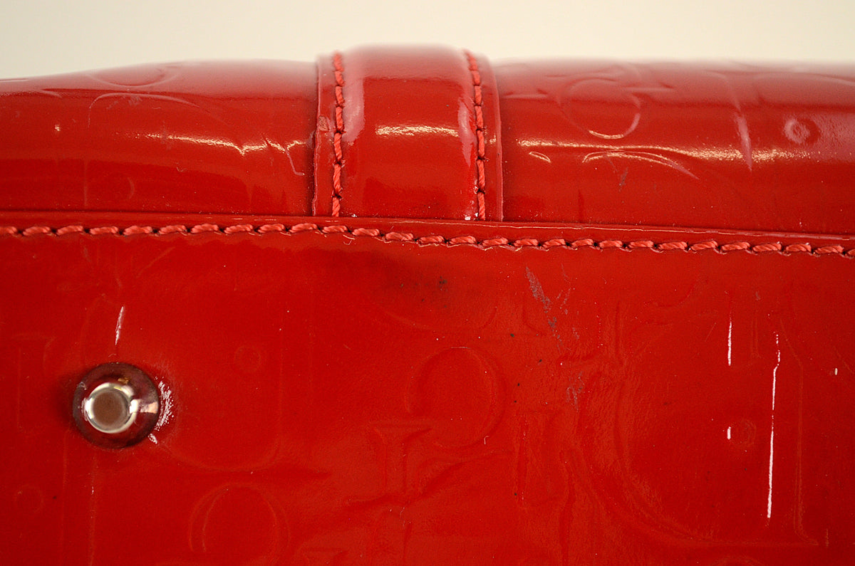 Dior Trotter Boston Bag Lackleder Rot