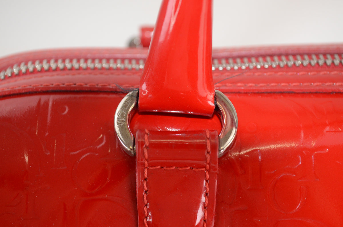 Dior Trotter Boston Bag Lackleder Rot