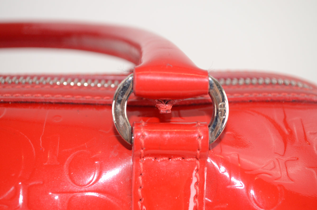 Dior Trotter Boston Bag Lackleder Rot