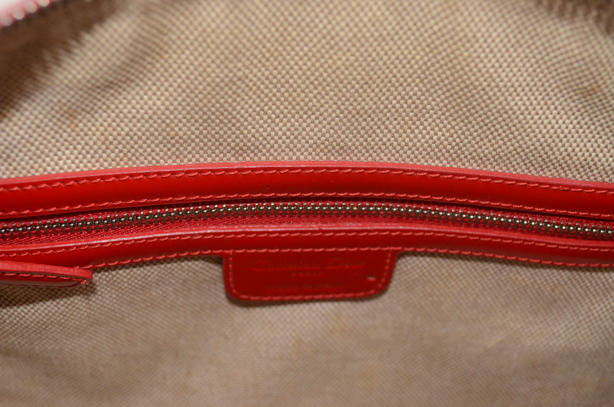 Dior Trotter Boston Bag Lackleder Rot