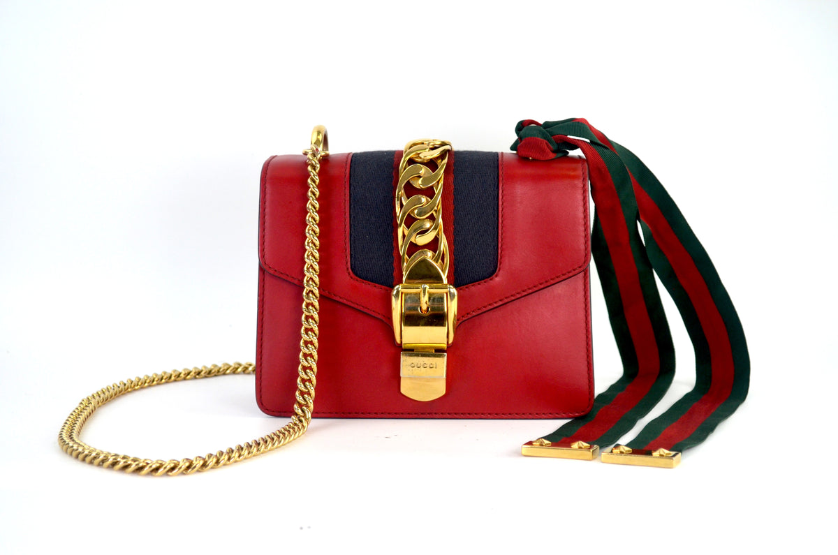 Gucci Mini Sylvie Chain Shoulder Bag Rot