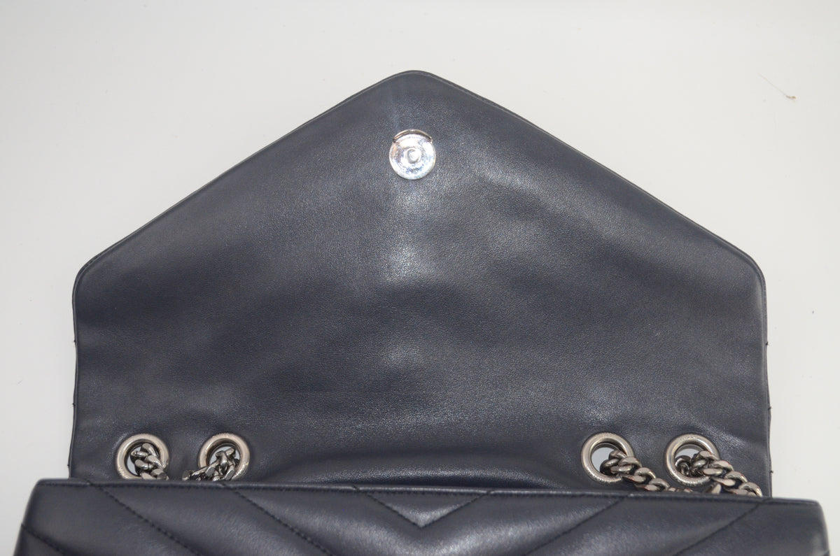 Saint Laurent Lou Lou Puffer Lammleder Schwarz