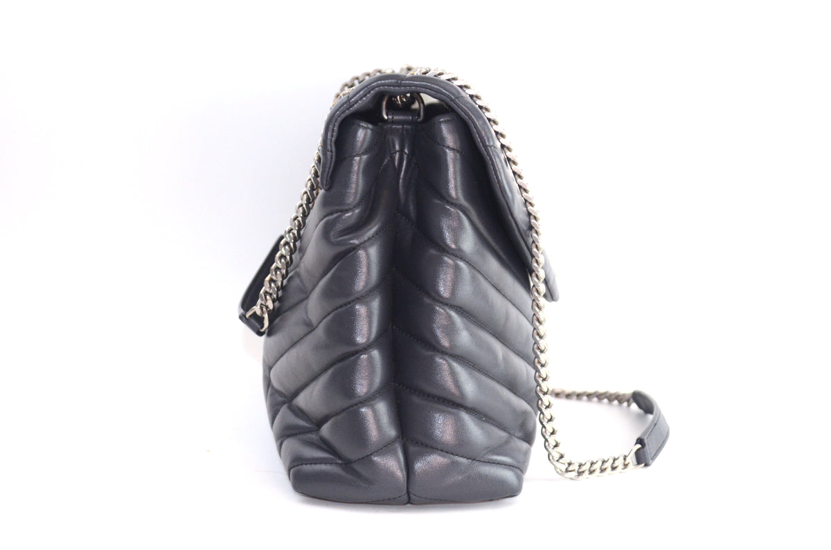 Saint Laurent Lou Lou Puffer Lammleder Schwarz