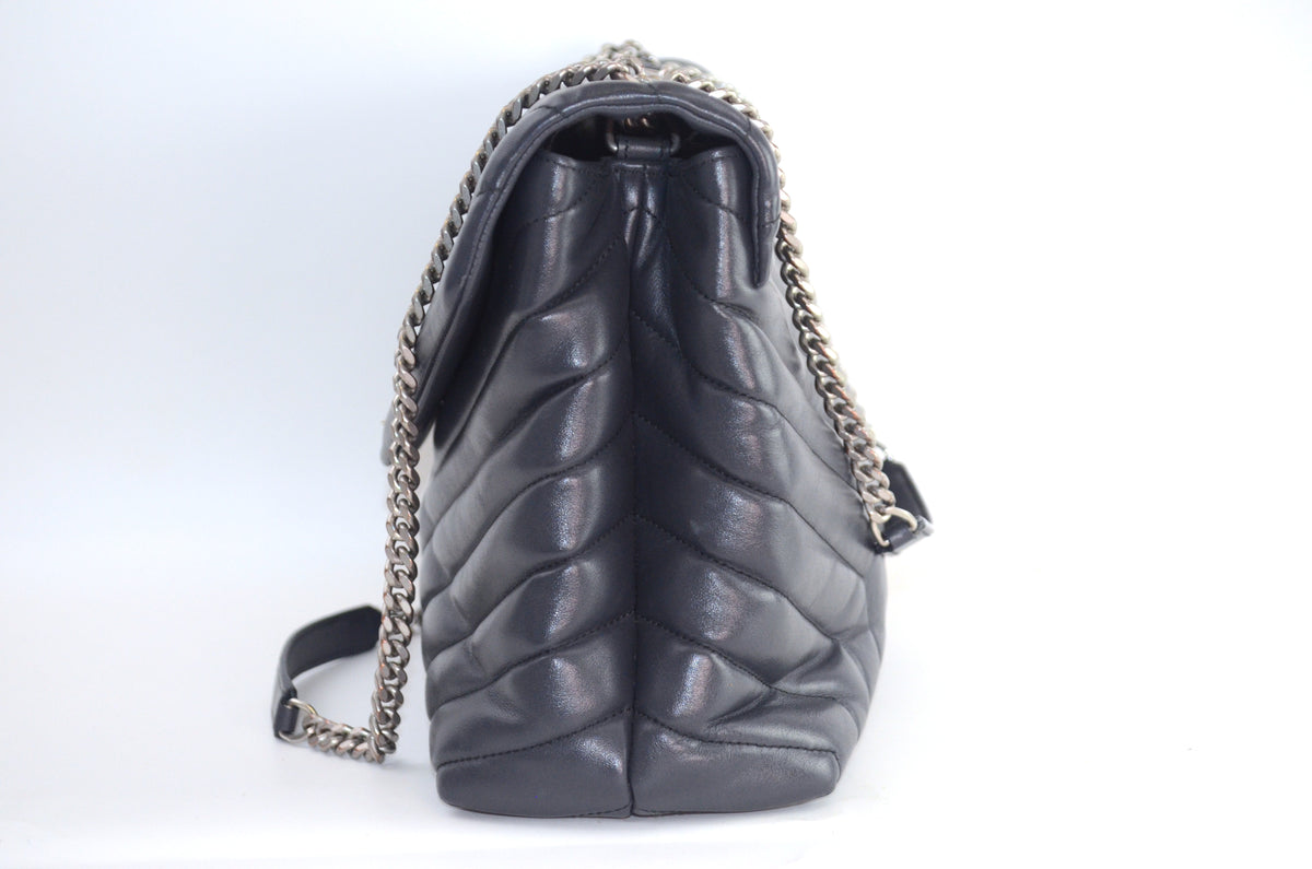 Saint Laurent Lou Lou Puffer Lammleder Schwarz
