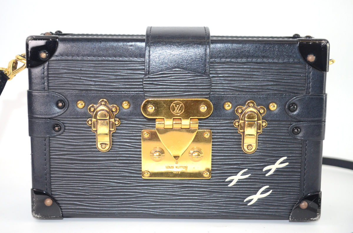 Louis Vuitton Petite Malle Epi Leder Schwarz 3 Crosses