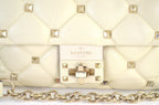 Valentino Garavani Rockstud Spike Shoulder Bag Light Ivory