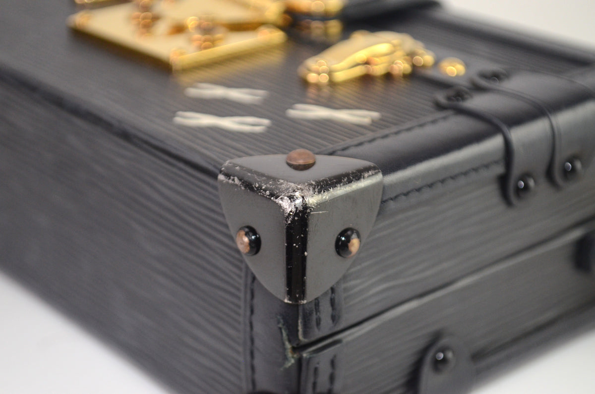 Louis Vuitton Petite Malle Epi Leder Schwarz 3 Crosses