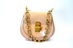 Chloé Drew Bijou Schultertasche Leder Beige