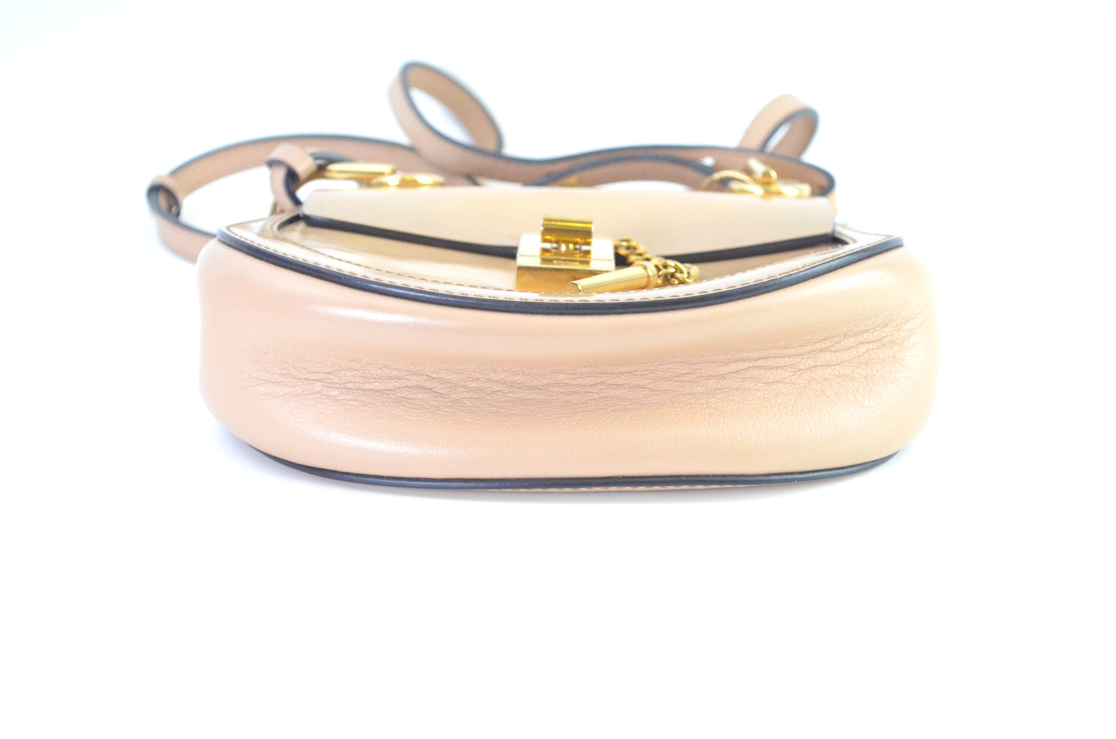 Chloé Drew Bijou Schultertasche Leder Beige