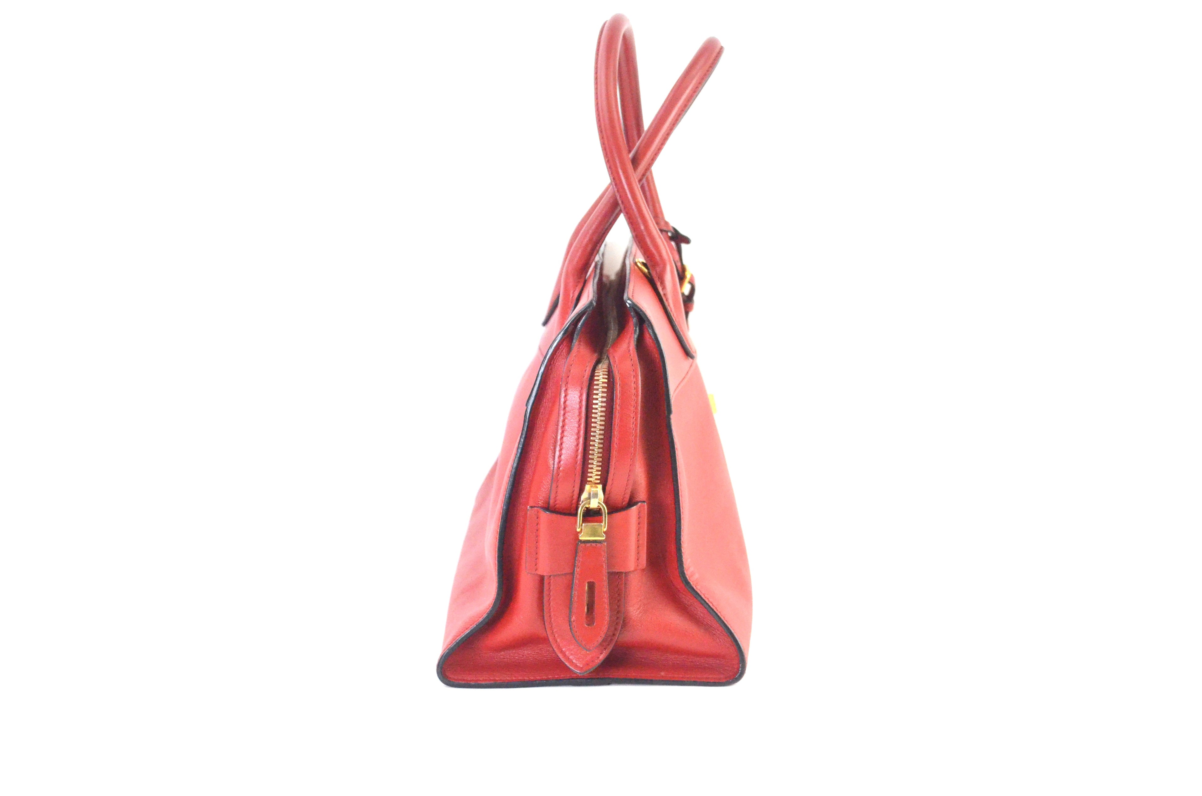 Prada Esplanade Handtasche Saffiano & City Calf Leder Rot