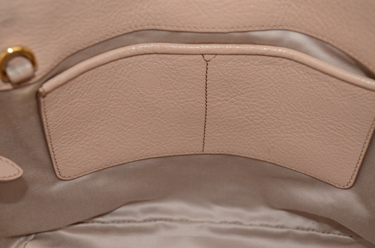 Miu Miu Madras Pushlock Tote Handtasche Leder Beige