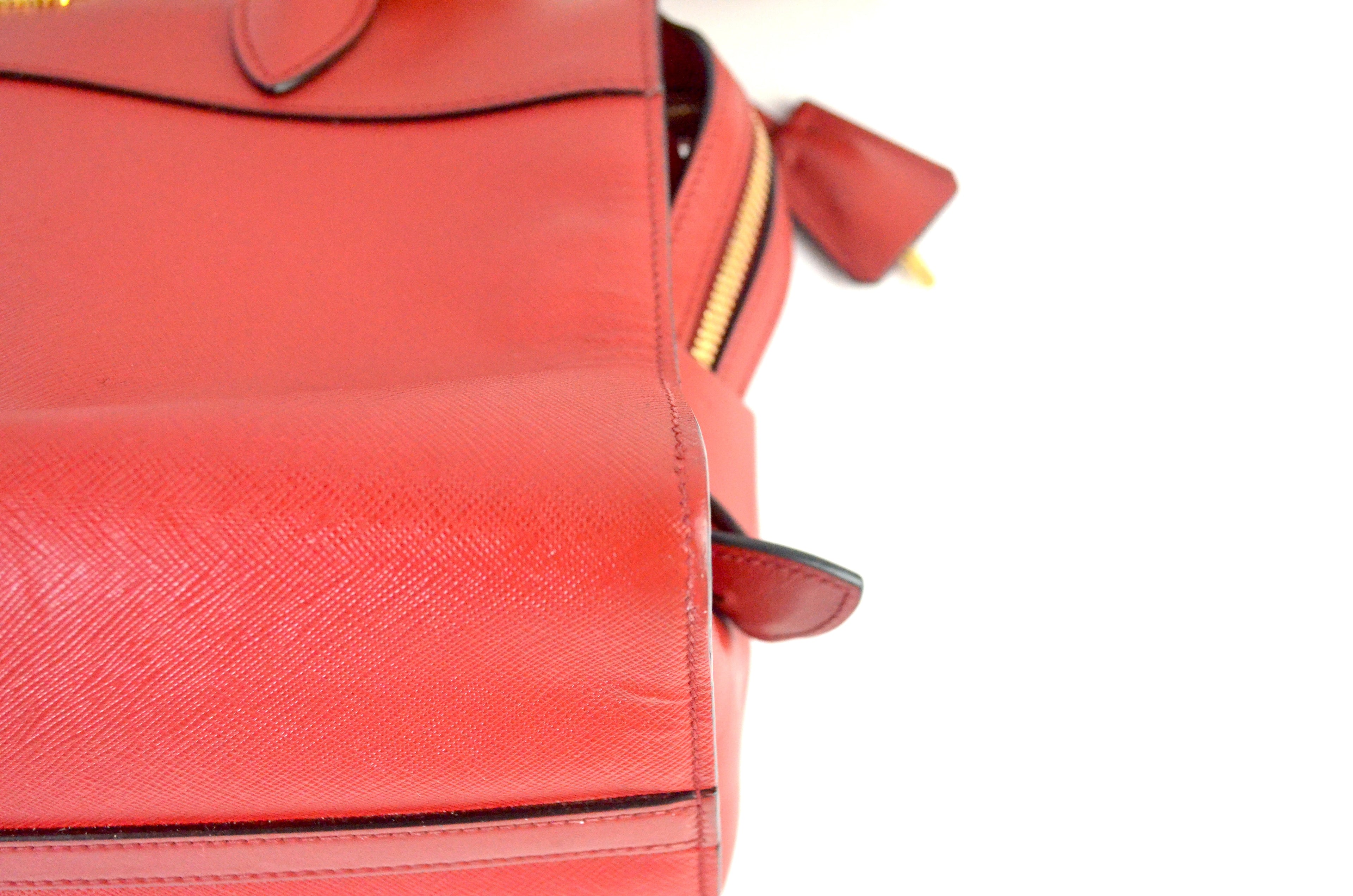 Prada Esplanade Handtasche Saffiano & City Calf Leder Rot