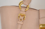 Miu Miu Madras Pushlock Tote Handtasche Leder Beige