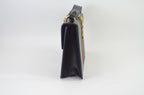 Gucci Sylvie Schultertasche Leder Schwarz mit Webstreifen