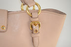 Miu Miu Madras Pushlock Tote Handtasche Leder Beige