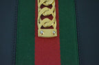 Gucci Sylvie Schultertasche Leder Schwarz mit Webstreifen