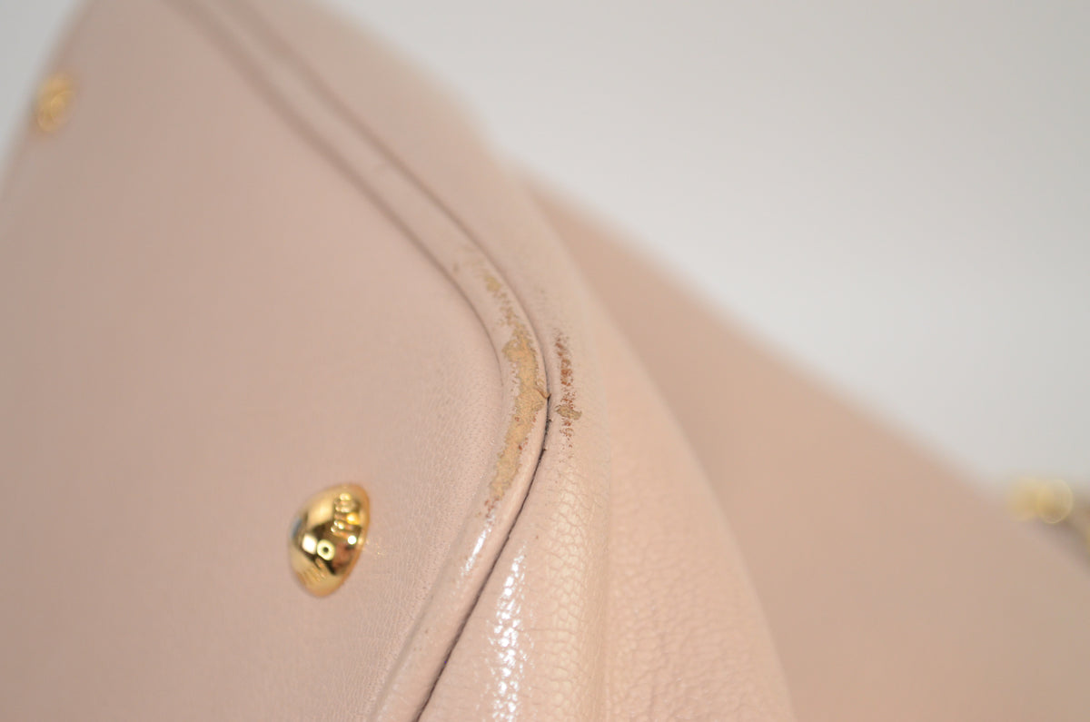 Miu Miu Madras Pushlock Tote Handtasche Leder Beige