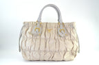 Prada Tessuto Gaufre Tote Nylon Beige