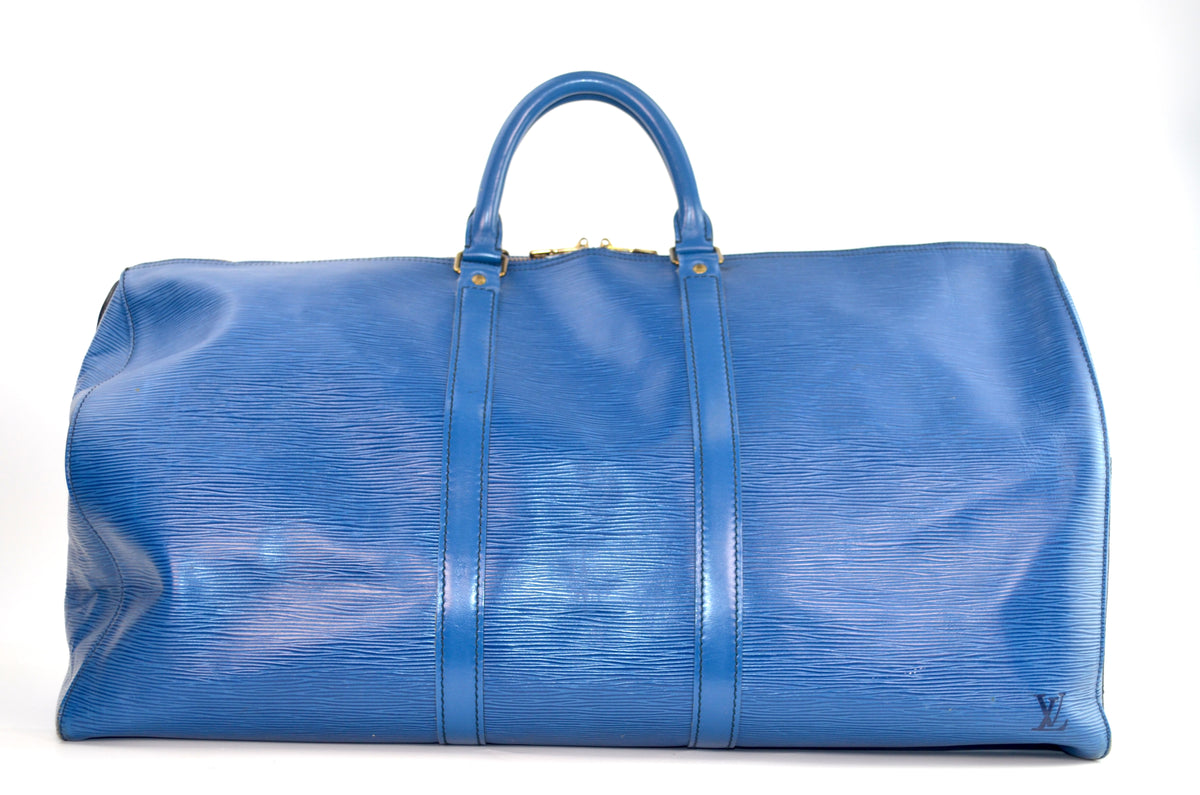 Louis Vuitton Keepall Reisetasche Epi Leder Blau Vintage