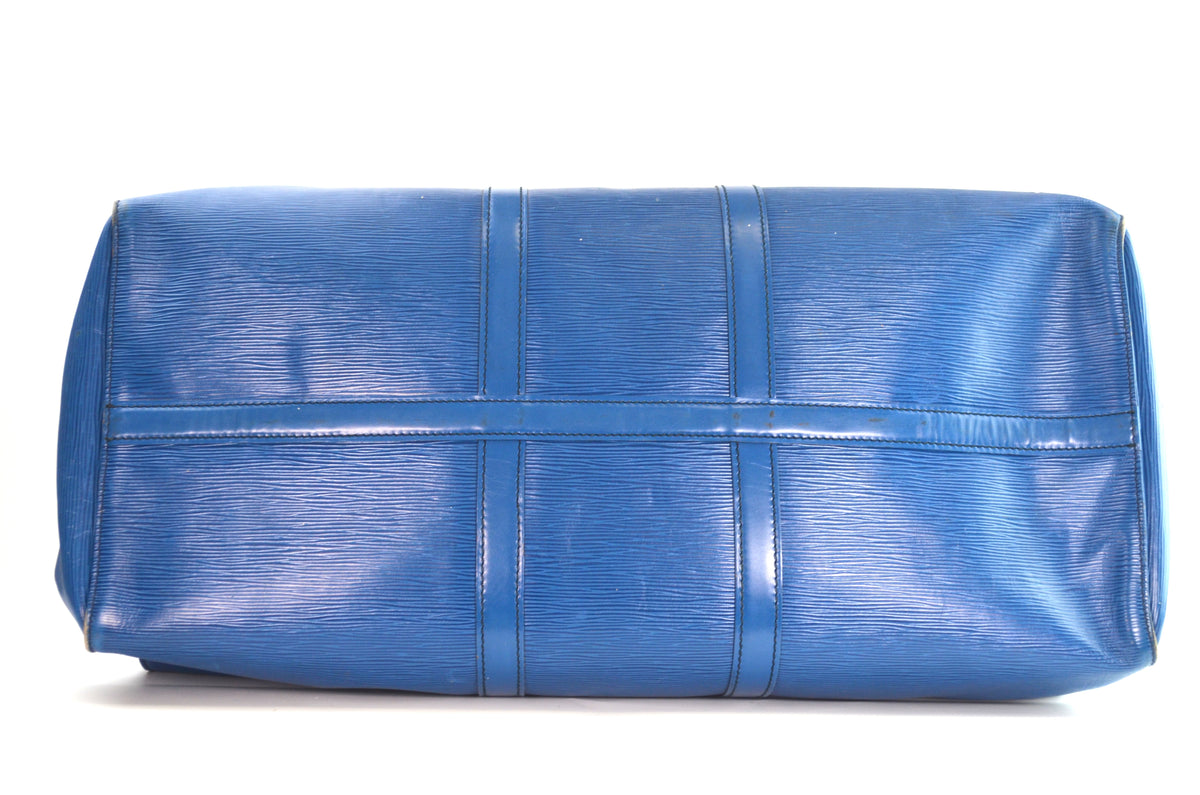 Louis Vuitton Keepall Reisetasche Epi Leder Blau Vintage