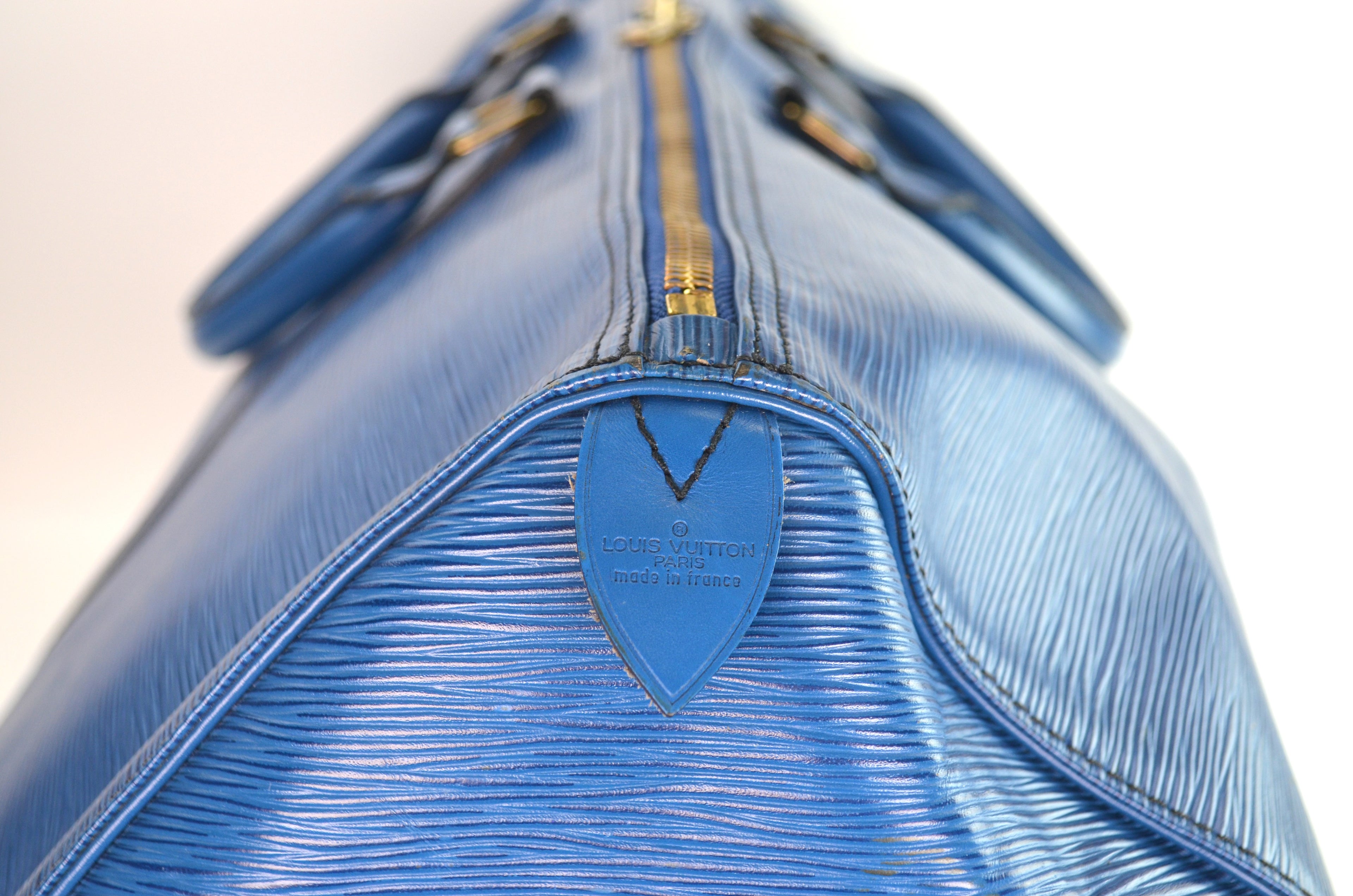 Louis Vuitton Keepall Reisetasche Epi Leder Blau Vintage