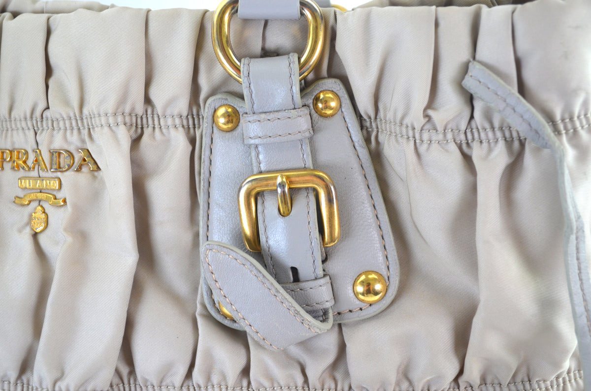 Prada Tessuto Gaufre Tote Nylon Beige
