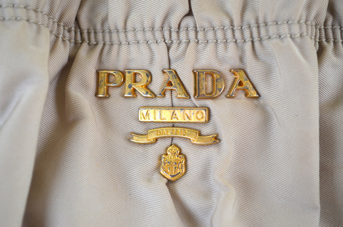 Prada Tessuto Gaufre Tote Nylon Beige