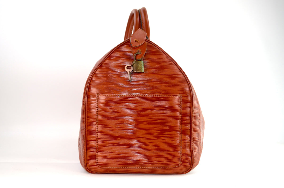 Louis Vuitton Speedy Handtasche Epi Leder Cognac Braun Vintage