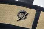 Chanel Deauville Tote Beige Canvas Schwarz