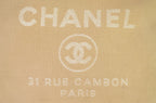 Chanel Deauville Tote Beige Canvas Schwarz