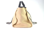 Chanel Deauville Tote Beige Canvas Schwarz