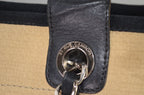 Chanel Deauville Tote Beige Canvas Schwarz
