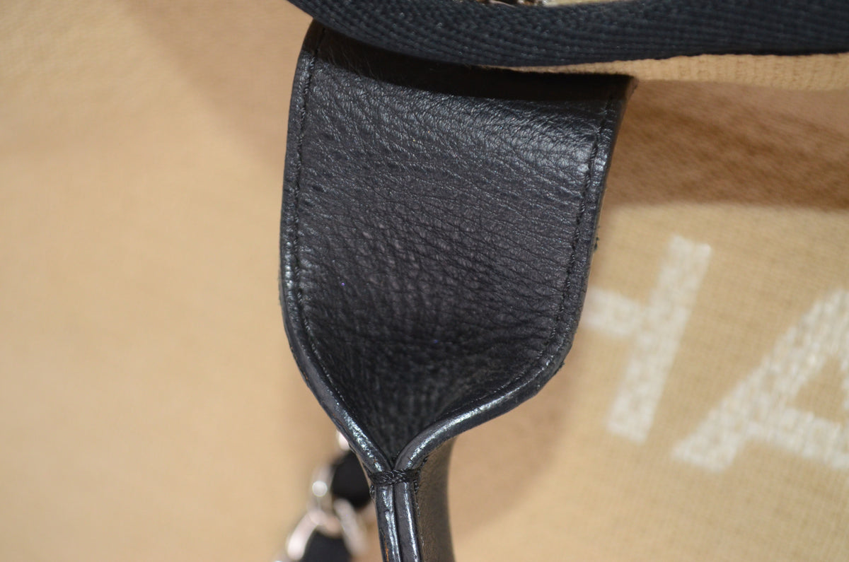 Chanel Deauville Tote Beige Canvas Schwarz