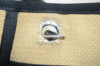 Chanel Deauville Tote Beige Canvas Schwarz