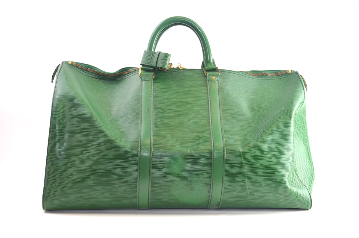 Louis Vuitton Keepall Epi Leder Grün Reisetasche