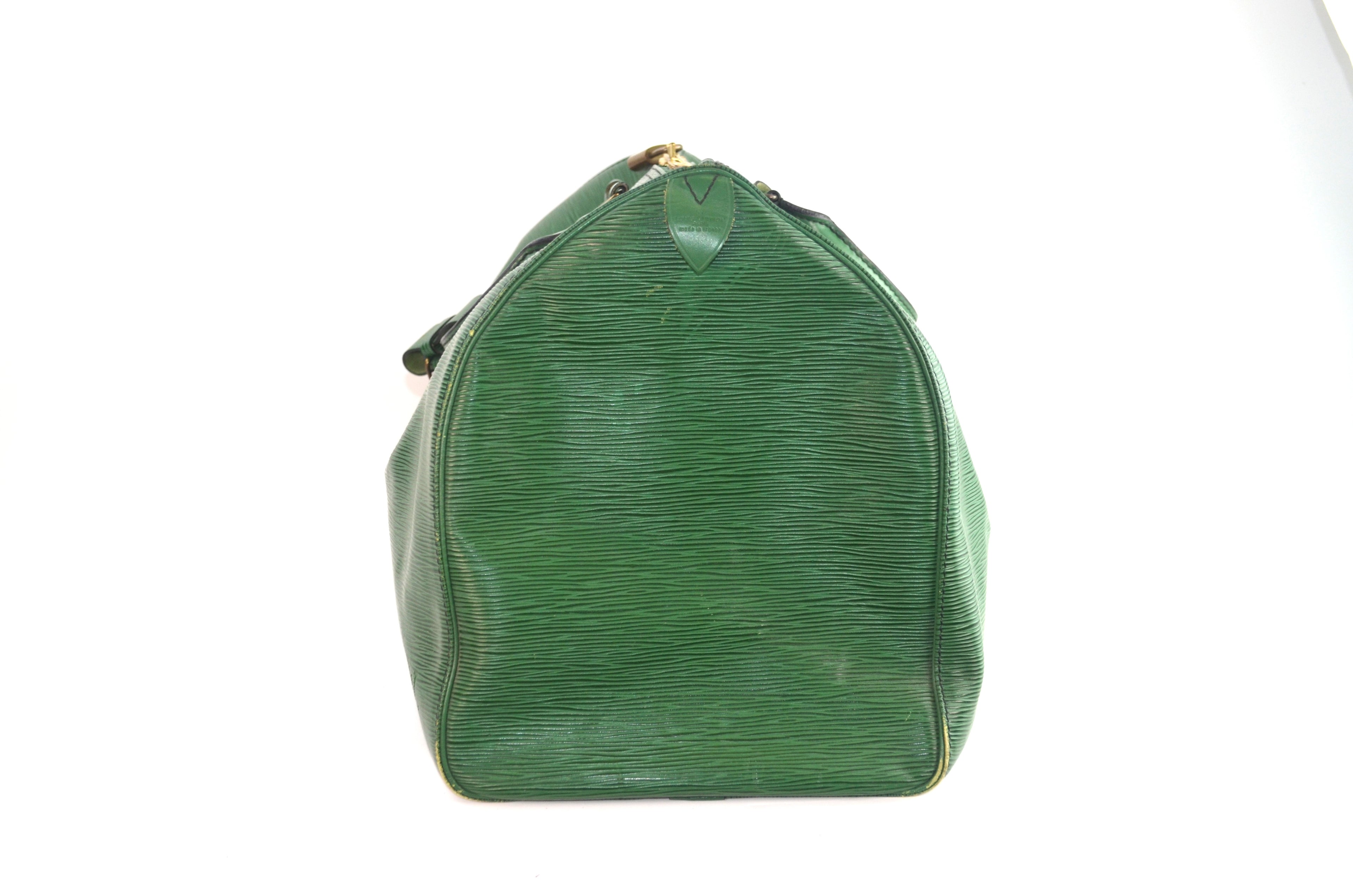 Louis Vuitton Keepall Epi Leder Grün Reisetasche