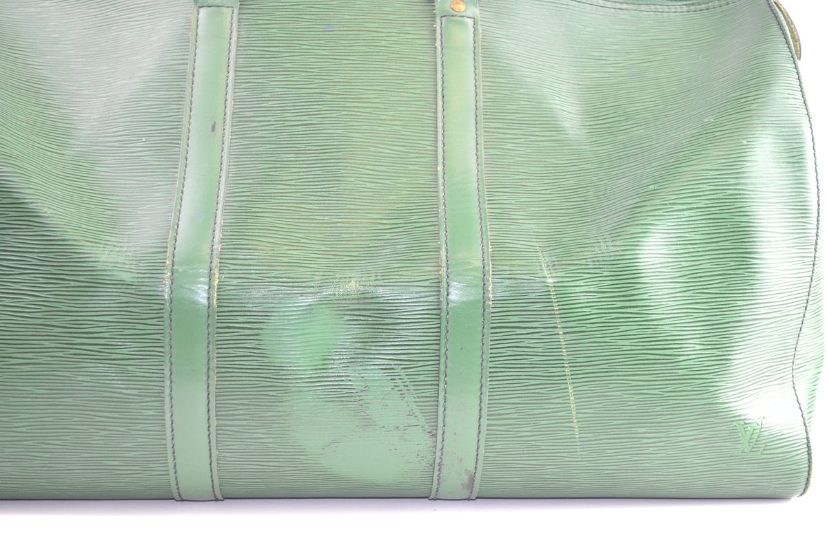 Louis Vuitton Keepall Epi Leder Grün Reisetasche