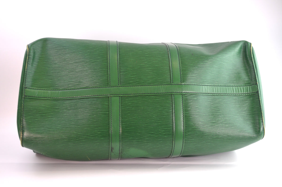 Louis Vuitton Keepall Epi Leder Grün Reisetasche