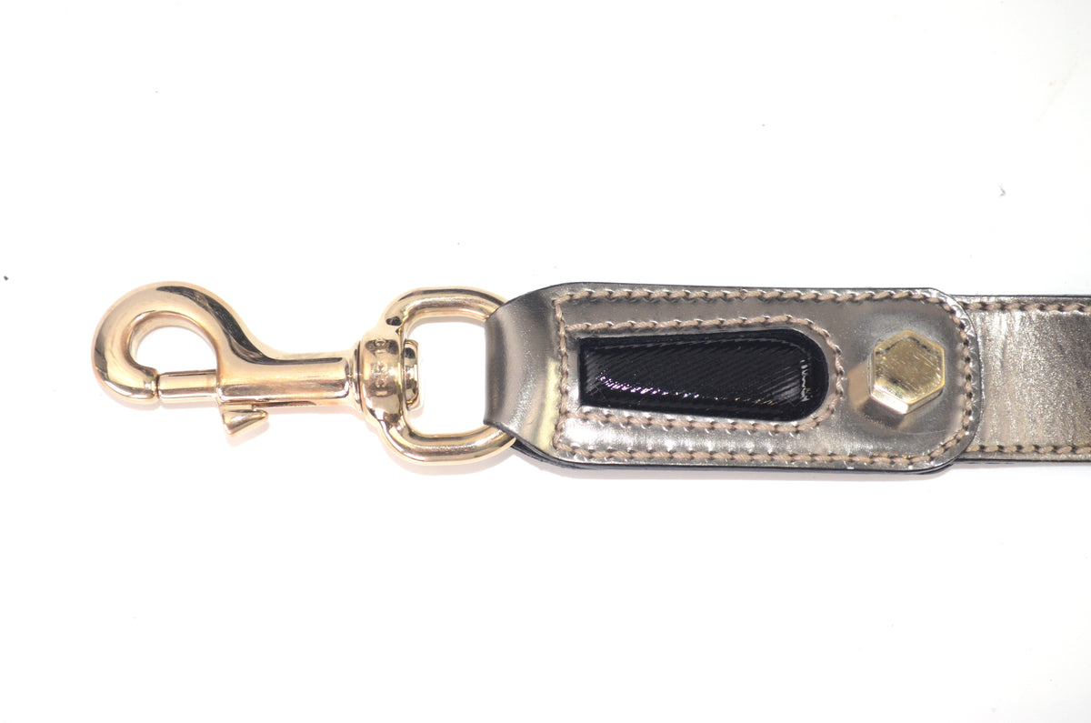 Gucci Bamboo Pop Lackleder Schwarz Metallic